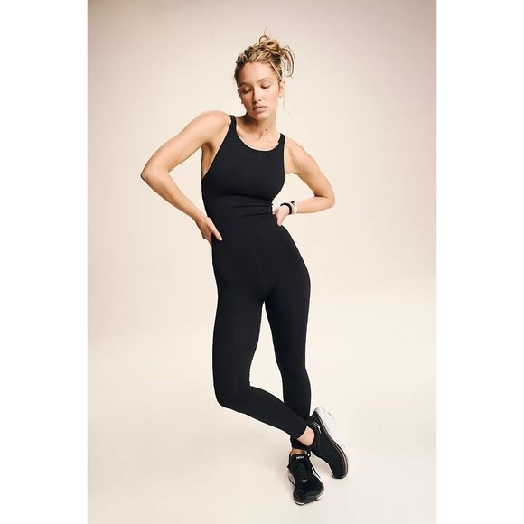 Free People Pants - FP Movement Good Karma High-Neck Onesie in Black
